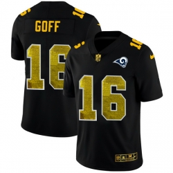 Los Angeles Rams 16 Jared Goff Men Black Nike Golden Sequin Vapor Limited NFL Jersey Los Angeles Rams 16 Jared Goff Men Black Nike Golden Sequin Vapor Limited NFL Jersey