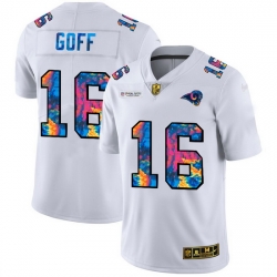 Los Angeles Rams 16 Jared Goff Men White Nike Multi Color 2020 NFL Crucial Catch Limited NFL Jersey Los Angeles Rams 16 Jared Goff Men White Nike Multi Color 2020 NFL Crucial Catch Limited NFL Jersey