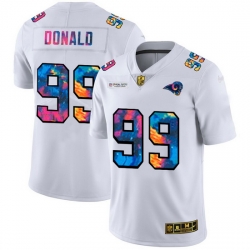 Los Angeles Rams 99 Aaron Donald Men White Nike Multi Color 2020 NFL Crucial Catch Limited NFL Jersey Los Angeles Rams 99 Aaron Donald Men White Nike Multi Color 2020 NFL Crucial Catch Limited NFL Jersey