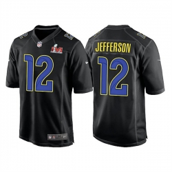 Men Los Angeles Rams 12 Van Jefferson 2022 Black Super Bowl LVI Game Stitched Jersey Men Los Angeles Rams 12 Van Jefferson 2022 Black Super Bowl LVI Game Stitched Jersey