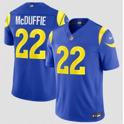 Men Los Angeles Rams  22 Trent McDuffie Royal 2026 F U S E  Vapor Limited Stitched Football Jersey