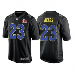 Men Los Angeles Rams 23 Cam Akers 2022 Black Super Bowl LVI Game Stitched Jersey Men Los Angeles Rams 23 Cam Akers 2022 Black Super Bowl LVI Game Stitched Jersey