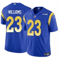 Men Los Angeles Rams 23 Kyren Williams Blue 2024 Vapor Untouchable Stitched Football Jersey