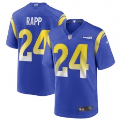 Men Los Angeles Rams #24 Taylor Rapp Blue Bone Stitched Football Limited Jersey Men Los Angeles Rams #24 Taylor Rapp Blue Bone Stitched Football Limited Jersey