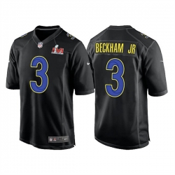 Men Los Angeles Rams 3 Odell Beckham Jr  2022 Black Super Bowl LVI Game Stitched Jersey Men Los Angeles Rams 3 Odell Beckham Jr  2022 Black Super Bowl LVI Game Stitched Jersey