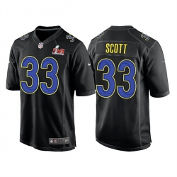 Men Los Angeles Rams 33 Nick Scott 2022 Black Super Bowl LVI Game Stitched Jersey Men Los Angeles Rams 33 Nick Scott 2022 Black Super Bowl LVI Game Stitched Jersey