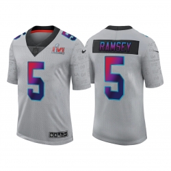 Men Los Angeles Rams 5 Jalen Ramsey 2022 Grey Super Bowl LVI Limited Stitched Jersey Men Los Angeles Rams 5 Jalen Ramsey 2022 Grey Super Bowl LVI Limited Stitched Jersey