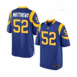 Men Los Angeles Rams 52 Clay Matthews Game Royal Blue Alternate Football Jersey Men Los Angeles Rams 52 Clay Matthews Game Royal Blue Alternate Football Jersey
