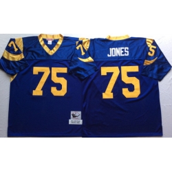 Men Los Angeles Rams 75 Deacon Jones Blue M&N Throwback Jersey Men Los Angeles Rams 75 Deacon Jones Blue M&N Throwback Jersey