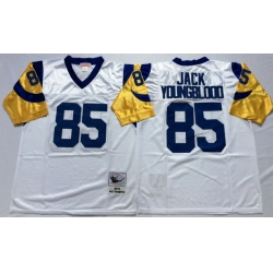 Men Los Angeles Rams 85 Jack Youngblood White M&N Throwback Jersey Men Los Angeles Rams 85 Jack Youngblood White M&N Throwback Jersey