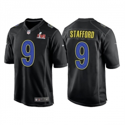 Men Los Angeles Rams 9 Matthew Stafford 2022 Black Super Bowl LVI Game Stitched Jersey Men Los Angeles Rams 9 Matthew Stafford 2022 Black Super Bowl LVI Game Stitched Jersey