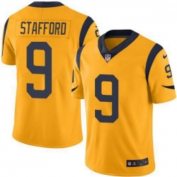 Men Los Angeles Rams 9 Matthew Stafford Gold Men Stitched NFL Limited Rush Jersey Men Los Angeles Rams 9 Matthew Stafford Gold Men Stitched NFL Limited Rush Jersey