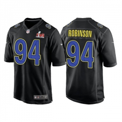 Men Los Angeles Rams 94 A 27Shawn Robinson 2022 Black Super Bowl LVI Game Stitched Jersey Men Los Angeles Rams 94 A 27Shawn Robinson 2022 Black Super Bowl LVI Game Stitched Jersey