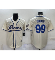 Men Los Angeles Rams 99 Aaron Donald Bone Cool Base Stitched Baseball Jersey