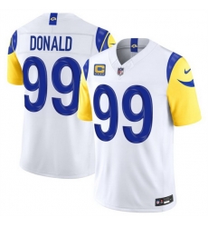 Men Los Angeles Rams  99 Aaron Donald White 2026 F U S E  4  Star C Patch Vapor Limited Stitched Football Jersey