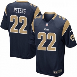 Men Nike Los Angeles Rams 22 Marcus Peters Game Navy Blue Team Color NFL Jersey