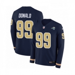 Men Nike Los Angeles Rams 99 Aaron Donald Limited Navy Blue Therma Long Sleeve NFL Jersey Men Nike Los Angeles Rams 99 Aaron Donald Limited Navy Blue Therma Long Sleeve NFL Jersey