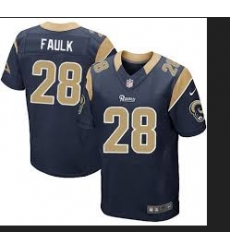 NFL St Louis Rams 28 Marshall Faulk DK Blue Elite Jersey