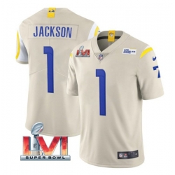 Nike Los Angeles Rams 1 Desean Jackson Bone 2022 Super Bowl LVI Vapor Limited Jersey Nike Los Angeles Rams 1 Desean Jackson Bone 2022 Super Bowl LVI Vapor Limited Jersey