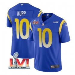 Nike Los Angeles Rams 10 Cooper Kupp Royal 2022 Super Bowl LVI Vapor Limited Jersey Nike Los Angeles Rams 10 Cooper Kupp Royal 2022 Super Bowl LVI Vapor Limited Jersey