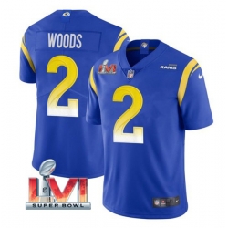 Nike Los Angeles Rams 2 Robert Woods Royal 2022 Super Bowl LVI Vapor Limited Jersey Nike Los Angeles Rams 2 Robert Woods Royal 2022 Super Bowl LVI Vapor Limited Jersey