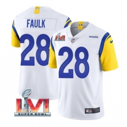 Nike Los Angeles Rams 28 Marshall Faulk White 2022 Super Bowl LVI Vapor Limited Jersey Nike Los Angeles Rams 28 Marshall Faulk White 2022 Super Bowl LVI Vapor Limited Jersey