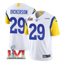 Nike Los Angeles Rams 29 Eric Dickerson White 2022 Super Bowl LVI Vapor Limited Jersey Nike Los Angeles Rams 29 Eric Dickerson White 2022 Super Bowl LVI Vapor Limited Jersey