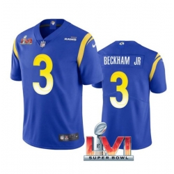 Nike Los Angeles Rams 3 Odell Beckham Jr. Royal 2022 Super Bowl LVI Vapor Limited Jersey Nike Los Angeles Rams 3 Odell Beckham Jr. Royal 2022 Super Bowl LVI Vapor Limited Jersey