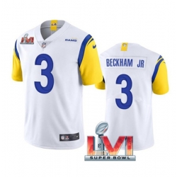 Nike Los Angeles Rams 3 Odell Beckham Jr. White 2022 Super Bowl LVI Vapor Limited Jersey Nike Los Angeles Rams 3 Odell Beckham Jr. White 2022 Super Bowl LVI Vapor Limited Jersey