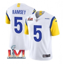 Nike Los Angeles Rams 5 Jalen Ramsey White 2022 Super Bowl LVI Vapor Limited Jersey Nike Los Angeles Rams 5 Jalen Ramsey White 2022 Super Bowl LVI Vapor Limited Jersey