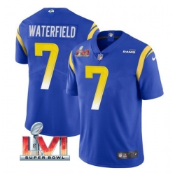 Nike Los Angeles Rams 7 Bob Waterfield Royal 2022 Super Bowl LVI Vapor Limited Jersey Nike Los Angeles Rams 7 Bob Waterfield Royal 2022 Super Bowl LVI Vapor Limited Jersey