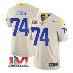Nike Los Angeles Rams 74 Merlin Olsen Bone 2022 Super Bowl LVI Vapor Limited Jersey Nike Los Angeles Rams 74 Merlin Olsen Bone 2022 Super Bowl LVI Vapor Limited Jersey