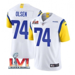 Nike Los Angeles Rams 74 Merlin Olsen White 2022 Super Bowl LVI Vapor Limited Jersey Nike Los Angeles Rams 74 Merlin Olsen White 2022 Super Bowl LVI Vapor Limited Jersey