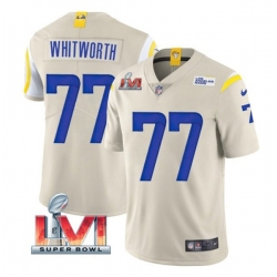 Nike Los Angeles Rams 77 Andrew Whitworth Bone 2022 Super Bowl LVI Vapor Limited Jersey Nike Los Angeles Rams 77 Andrew Whitworth Bone 2022 Super Bowl LVI Vapor Limited Jersey