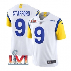 Nike Los Angeles Rams 9 Matthew Stafford White 2022 Super Bowl LVI Vapor Limited Jersey Nike Los Angeles Rams 9 Matthew Stafford White 2022 Super Bowl LVI Vapor Limited Jersey