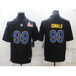 Nike Los Angeles Rams 99 Aaron Donald Black 2022 Super Bowl LVI Vapor Limited Jersey Nike Los Angeles Rams 99 Aaron Donald Black 2022 Super Bowl LVI Vapor Limited Jersey