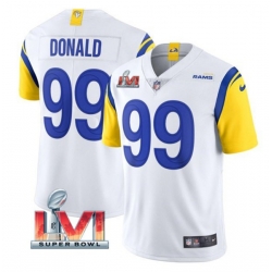 Nike Los Angeles Rams 99 Aaron Donald White 2022 Super Bowl LVI Vapor Limited Jersey Nike Los Angeles Rams 99 Aaron Donald White 2022 Super Bowl LVI Vapor Limited Jersey