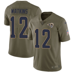 Nike Rams #12 Sammy Watkins Olive Mens Stitched NFL Limited 2017 Salute to Service Jersey Nike Rams #12 Sammy Watkins Olive Mens Stitched NFL Limited 2017 Salute to Service Jersey