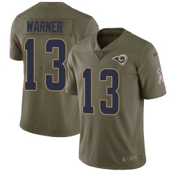 Nike Rams #13 Kurt Warner Olive Mens Stitched NFL Limited 2017 Salute to Service Jersey Nike Rams #13 Kurt Warner Olive Mens Stitched NFL Limited 2017 Salute to Service Jersey