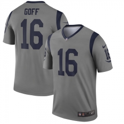 Nike Rams 16 Jared Goff Gray Inverted Legend Jersey Nike Rams 16 Jared Goff Gray Inverted Legend Jersey
