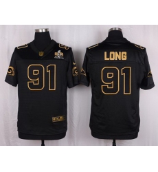 Nike Rams #91 Chris Long Black Mens Stitched NFL Elite Pro Line Gold Collection Jersey