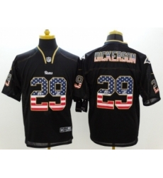 Nike St. Louis Rams 29 Eric Dickerson Black Elite USA Flag Fashion NFL Jersey