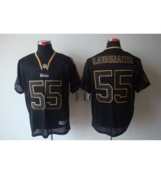 Nike St. Louis Rams 55 James Laurinaitis Black Elite Lights Out NFL Jersey