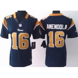 Women Nike St. Louis Rams 16 Danny Amendola Blue LIMITED Jerseys