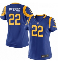 Womens Nike Los Angeles Rams 22 Marcus Peters Game Royal Blue Alternate NFL Jersey