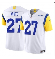 Youth Los Angeles Rams 27 Tre'Davious White White 2024 F U S E  Vapor Untouchable Stitched Football Jersey