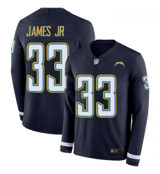 Chargers 33 Derwin James Jr Navy Blue Team Color Men Stitched Football Limited Therma Long Sleeve Jersey