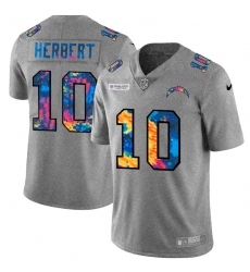 Los Angeles Chargers 10 Justin Herbert Men Nike Multi Color 2020 NFL Crucial Catch NFL Jersey Greyheather