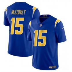 Men Los Angeles Chargers 15 Ladd McConkey Royal 2024 Draft Vapor Limited Stitched Football Jersey