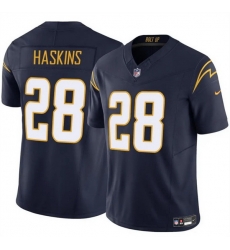 Men Los Angeles Chargers 28 Hassan Haskins Navy 2024 F U S E Vapor Limited Stitched Football Jersey